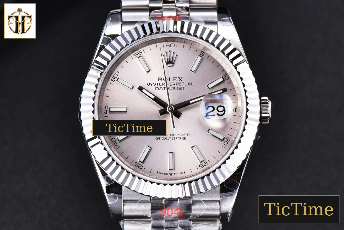 Datejust 41mm GMF SS Silver Dial Lume Marker Fluted Bezel Jubille Bracelet VR3235 — foto 2