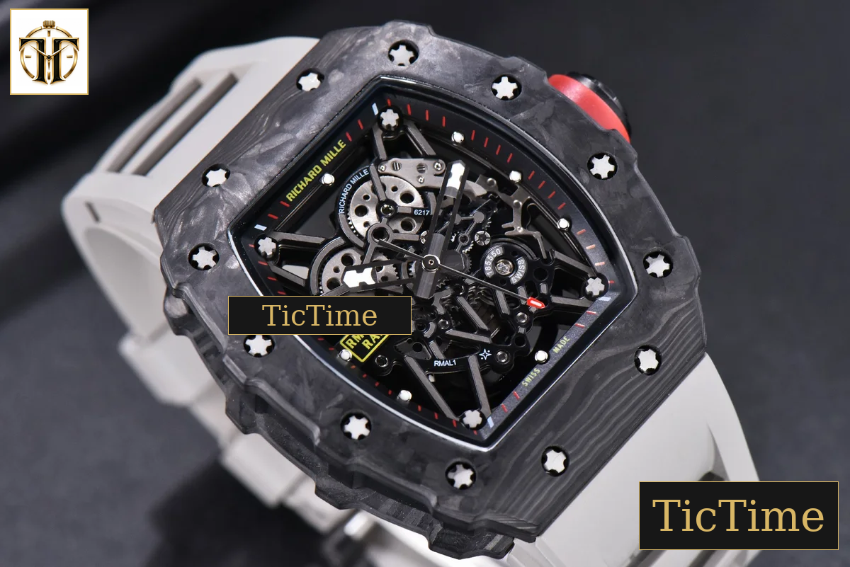 RM035-02 KVF Skeleton Dial Red Gray Rubber Strap V3 Miyota8215 — foto 12
