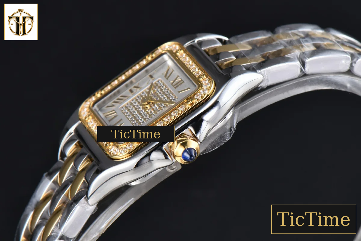 Panthère 22mm AF SS/YG White Diamond Dial Diamond Bezel SS/YG Bracelet Ronda Quartz — foto 9