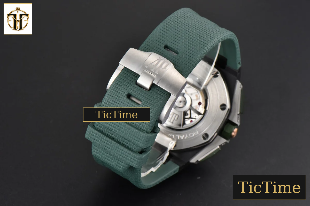 Royal Oak Offshore 26405 44mm RSF Green Dial Silver Subdial Green Rubber Strap A3126 — foto 25