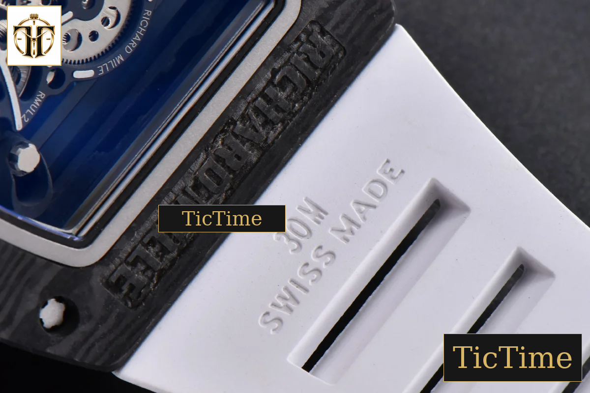 NTPT RM055 43mm ZF Blue Bezel White Crown White Rubber Strap V6 RMUL2 — foto 17
