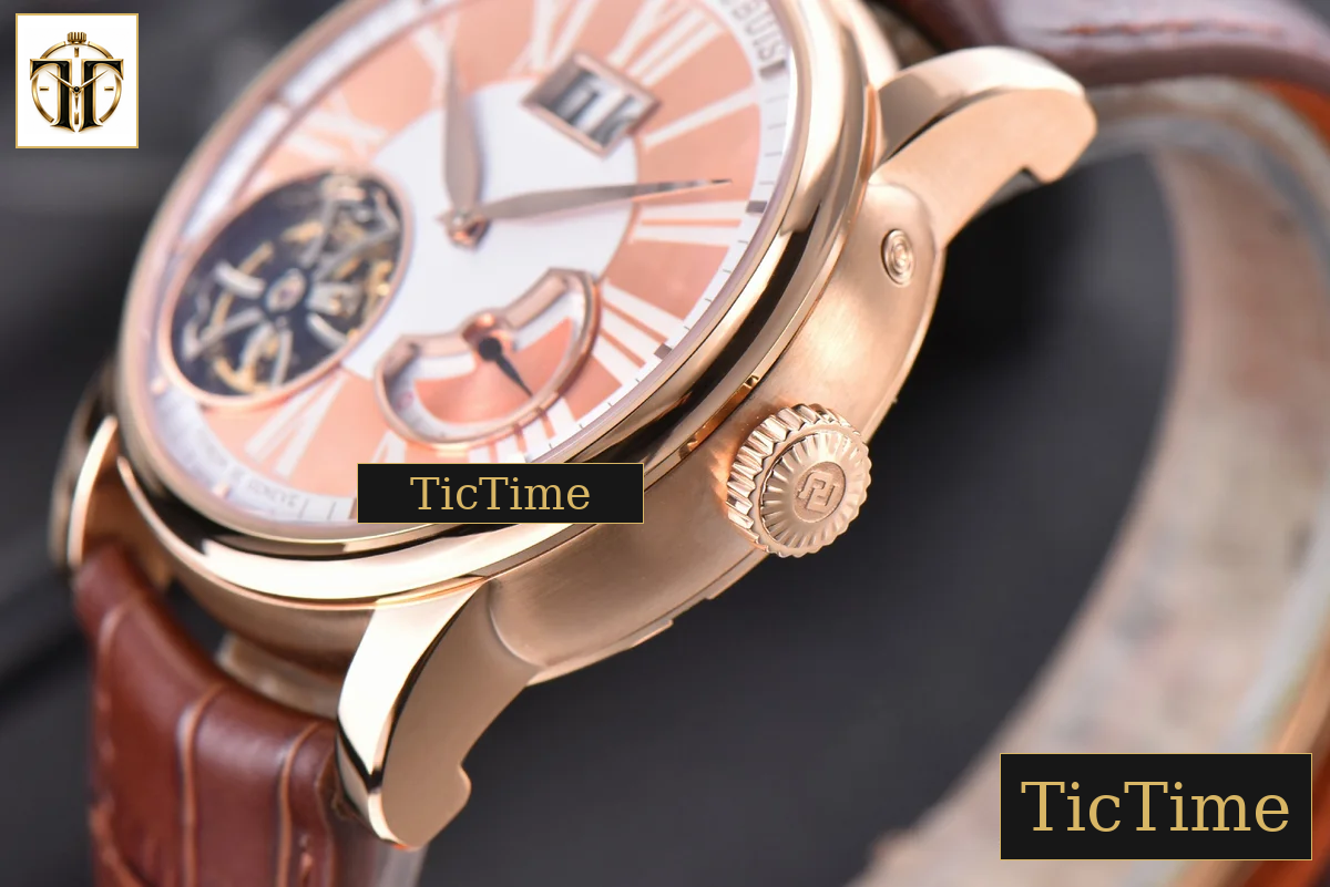 Hommage Flying Tourbillon RDDBHO0568 43mm JBF RG White/RG Dial Brown Croc Leather Strap — foto 10