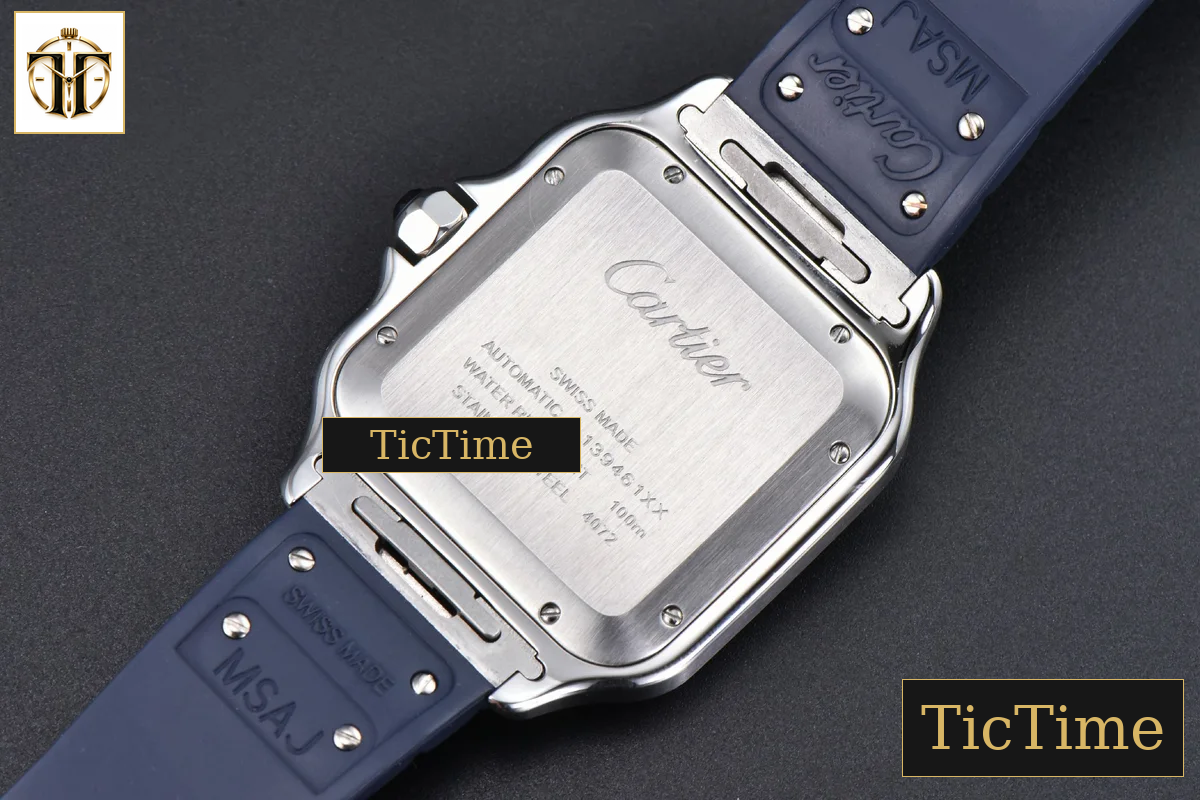 Santos de Cartier XL 40mm AF SS Blue Dial Blue Bezel Blue Rubber Strap Miyota 9015 — foto 14