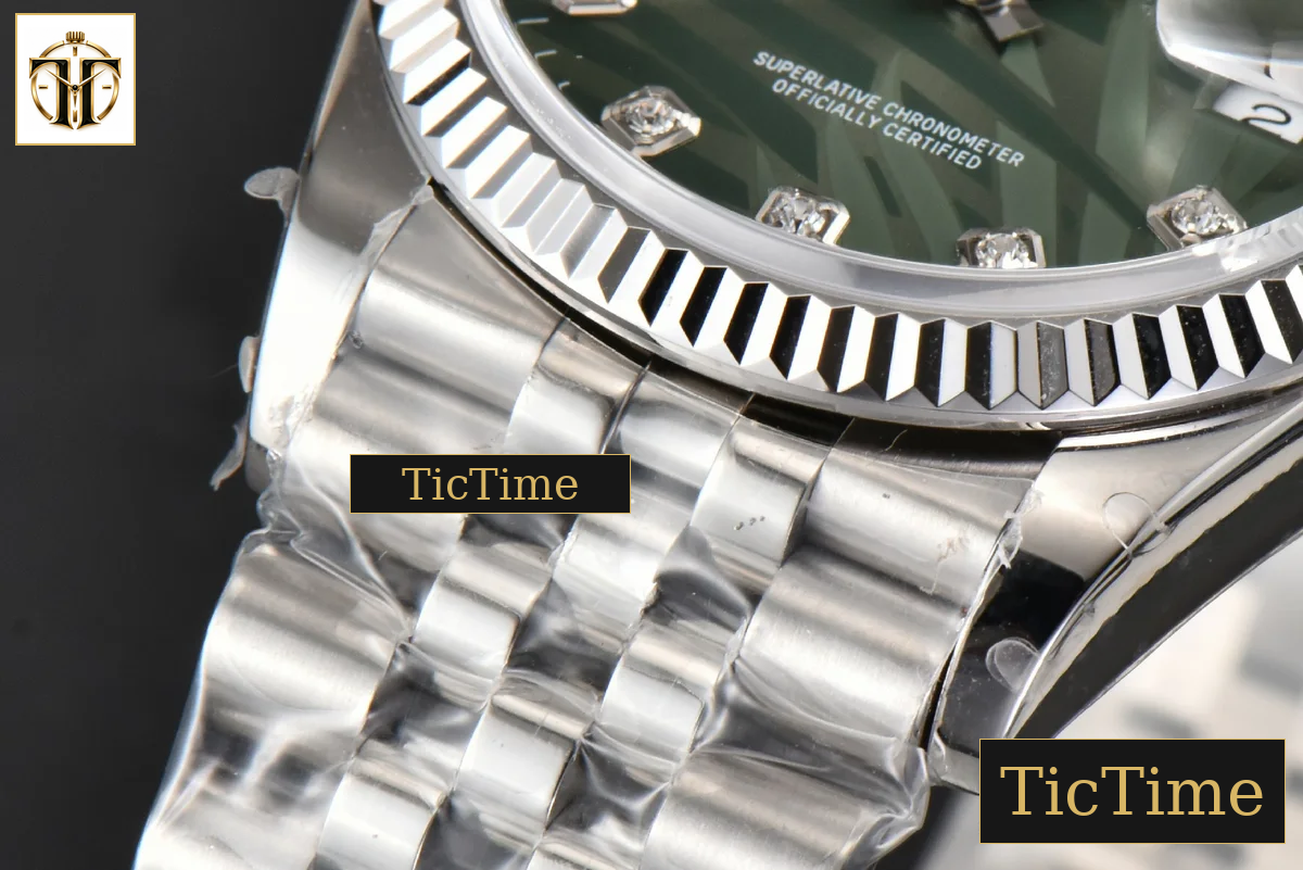 DateJust Fluted 36mm BPF Green Plam Dial Diamond Marker Jubilee Bracelet 3235 — foto 10