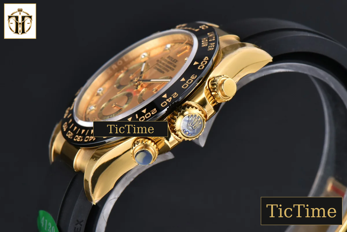 Daytona 116518 40mm APSF YG YG Dial Ceramic Bezel Diamond Marker Oysterflex Strap Tungsten Version SH4130 — foto 12