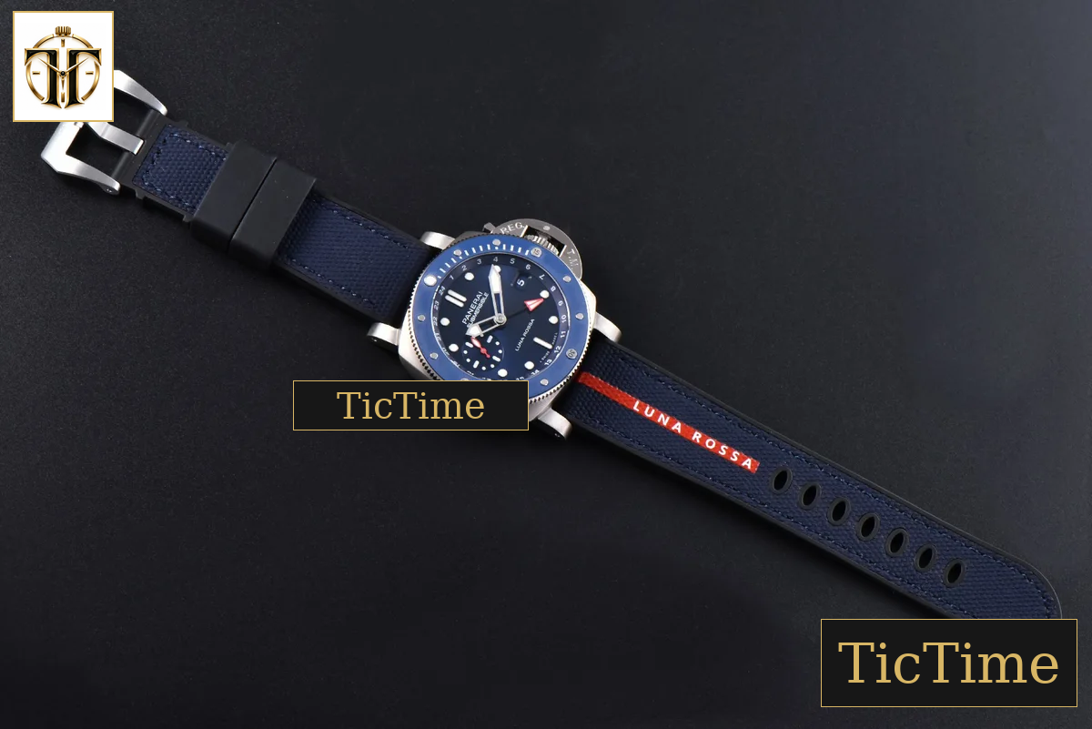 Submersible GMT Luna Rossa Ti PAM1507 42mm VSF Blue Dial Gummy Strap P900 — foto 31