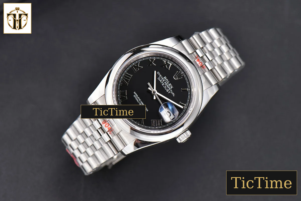 DateJust 36mm GMF SS Smooth Bezel Black Dial Roma Marker Jubilee Bracelet VR3235 — foto 3