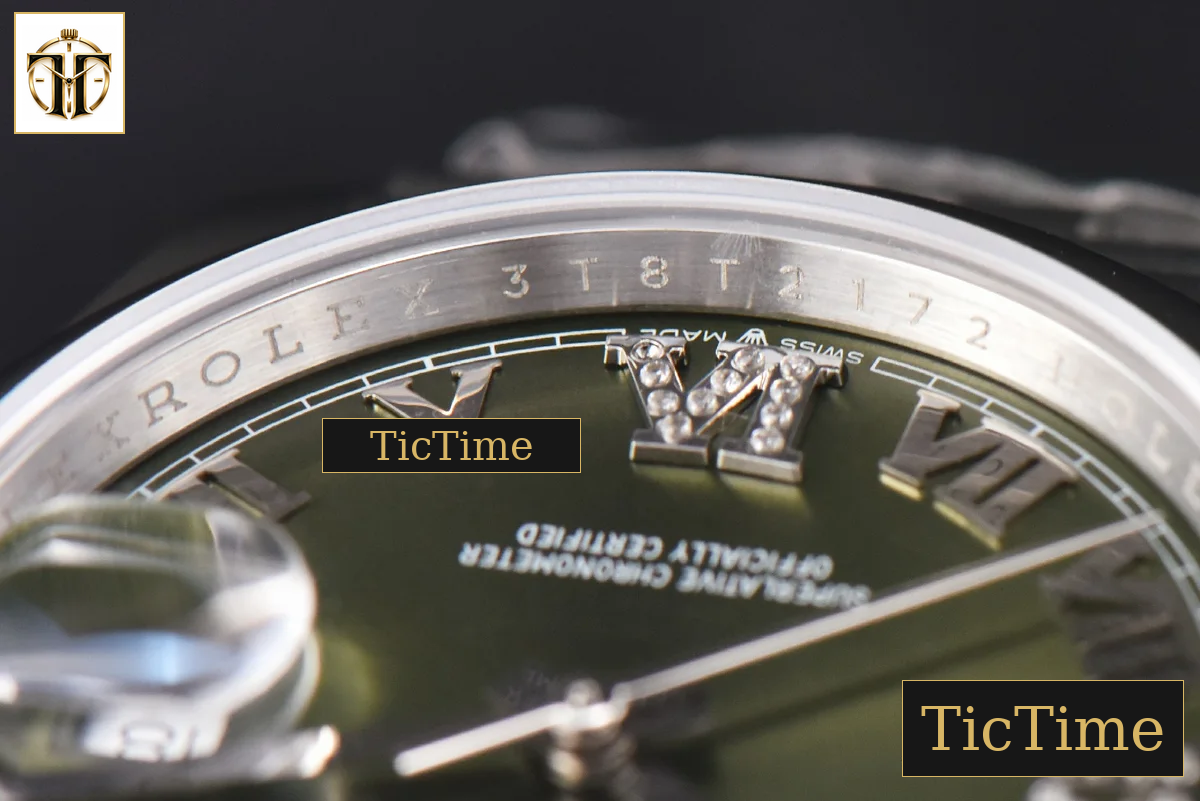 DateJust 36mm GMF SS Smooth Bezel Green Dial Diamond Roma Marker Jubilee Bracelet VR3235 — foto 13