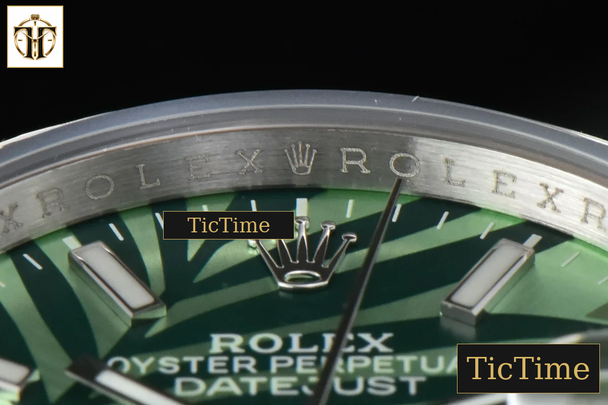 DateJust 36mm BPF Diamond Green Plam Dial Oyster Bracelet A2824 — foto 13