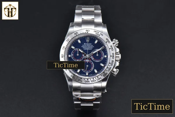 Foto frontal — Daytona 904L 116509 40mm BTF Navy Blue Dial SS Bracelet SA4130