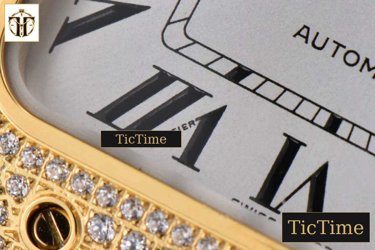 Santos de Cartier Medium 35mm BVF YG Diamond Case White Dial YG Bracelet Miyota 9039 — foto 8