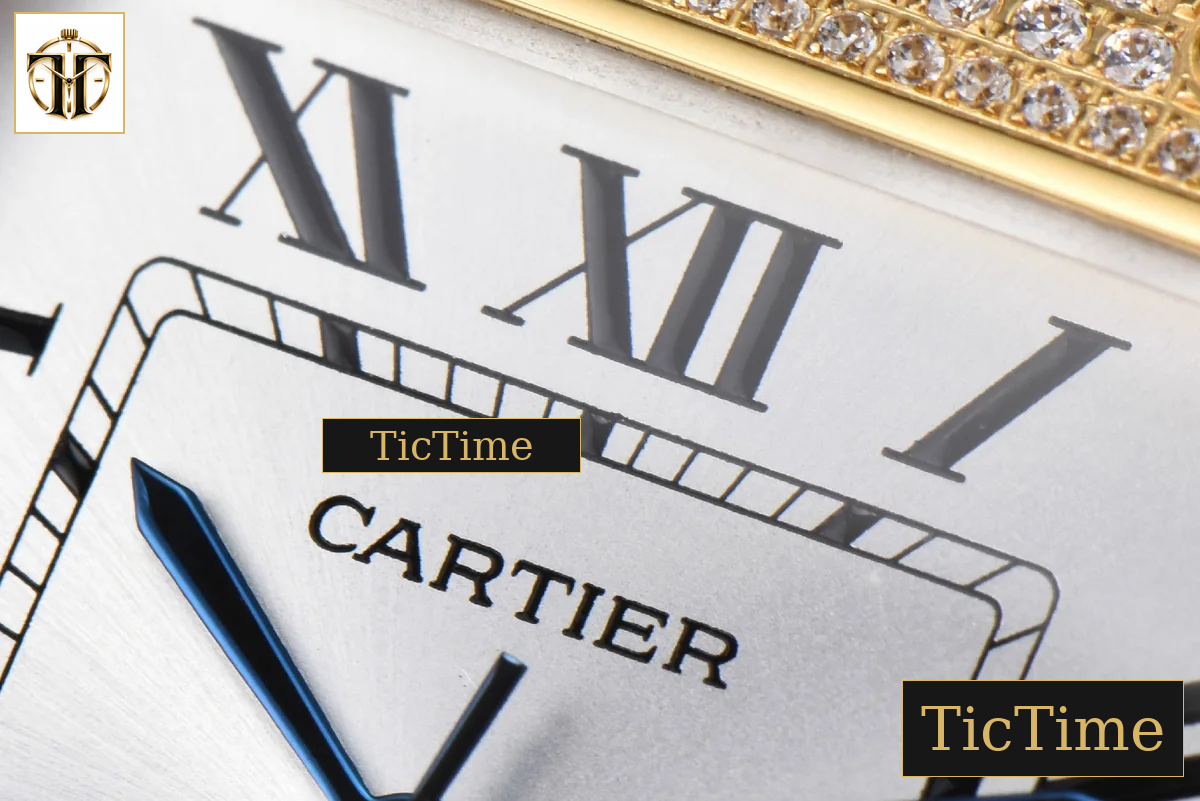 Santos de Cartier Medium 35mm BVF YG Diamond Bezel White Dial YG Bracelet Miyota 9039 — foto 6