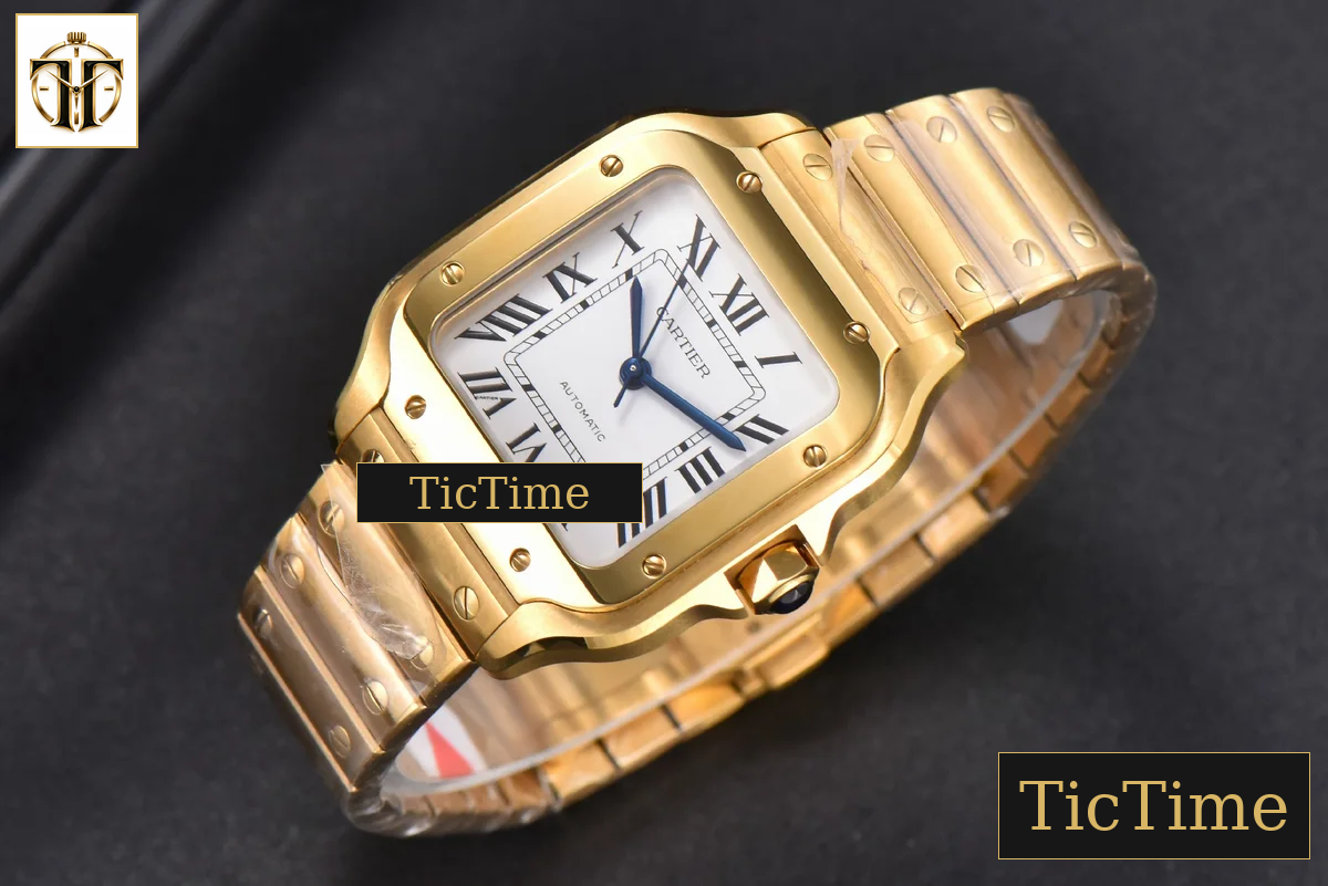 Santos de Cartier Medium 35mm BVF YG White Dial YG Bracelet Miyota 9039 — foto 3
