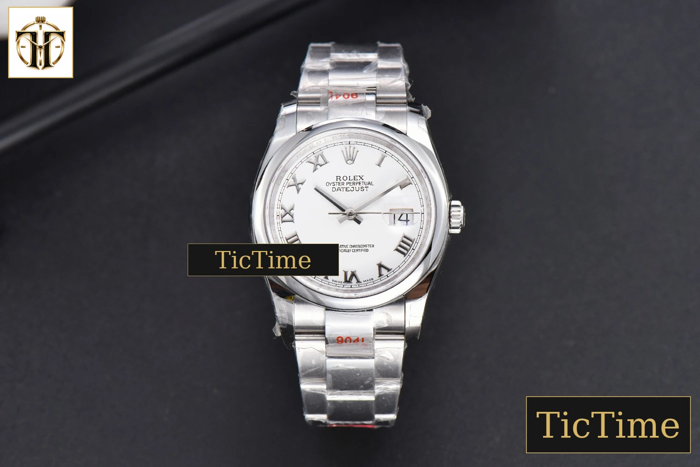Vista frontal — DateJust 36mm GMF SS Smooth Bezel White Dial Roma Marker Oyster Bracelet VR3235