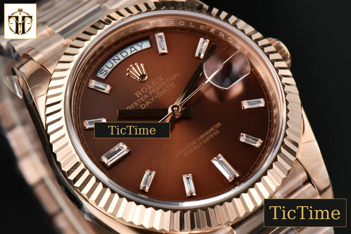 DayDate 40mm BPF RG Brown Dial Diamond Marker RG Bracelet A2836 — foto 13