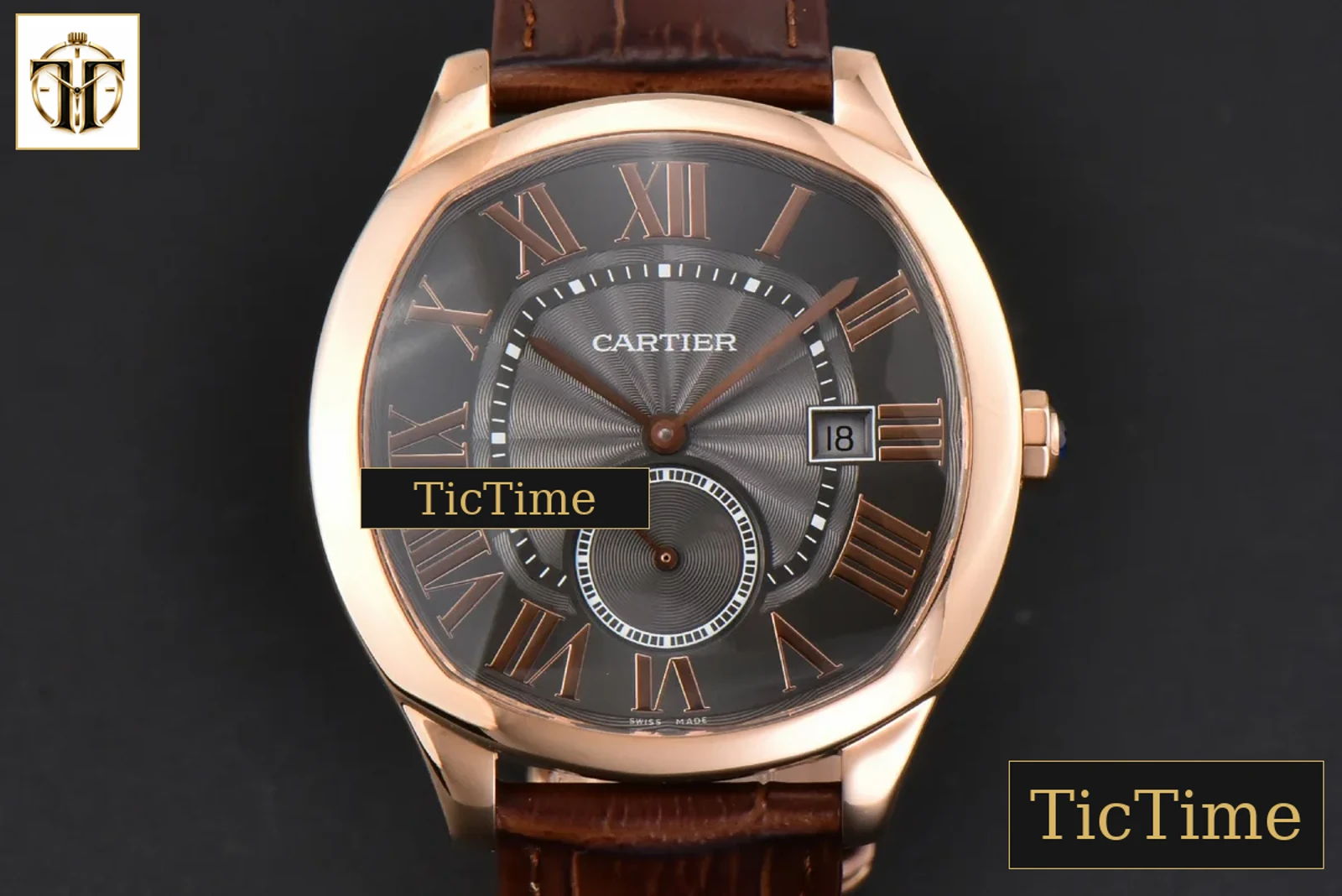 Drive de Cartier 40mm APS RG Gray Dial Brown Leather Strap A23J — foto 2