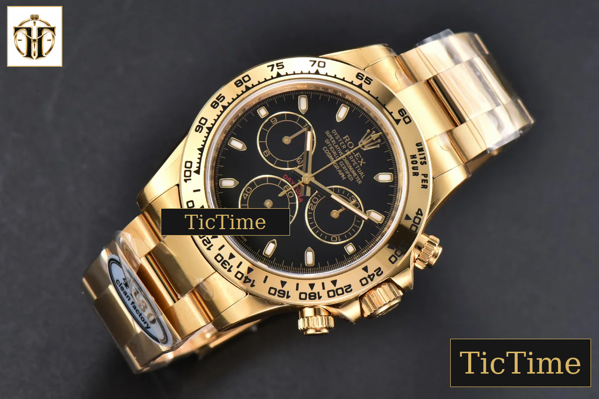 Daytona 116508 40mm Clean Factory YG 904L Black Dial YG Bracelet SA4130 — foto 4