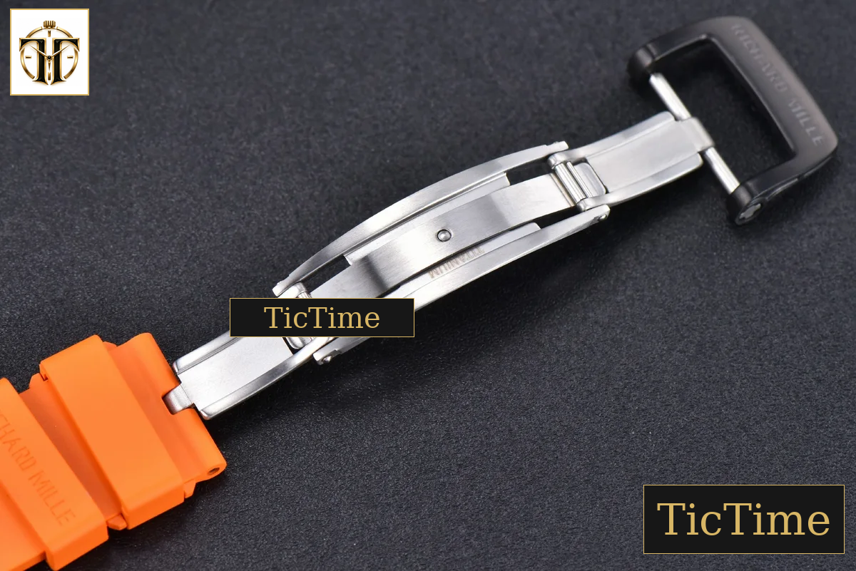 NTPT Chrono RM011 KVF Skeleton Dial Orange Rubber Strap V2 A7750 — foto 23