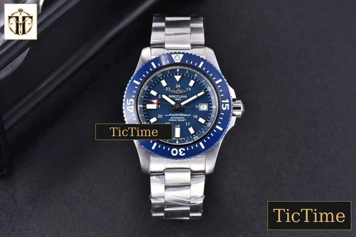 Superocean 44mm TF Black Ceramic Blue Dial SS Bracelet A2824 — foto 15