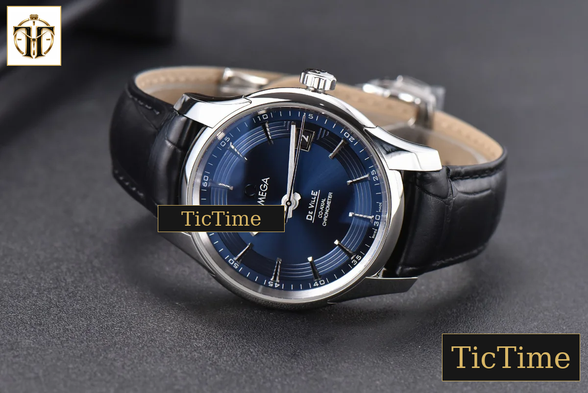 De Ville Hour Vision 41mm VSF Blue/Silver Dial Black Croco Strap A8500 — foto 12