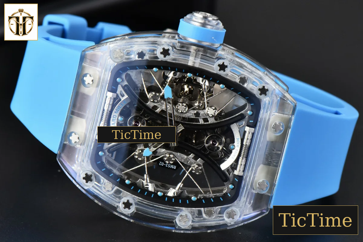 Transparent Case Tourbillon RM053-02 44.5mm JBF Ice Blue Rubber Strap — foto 12