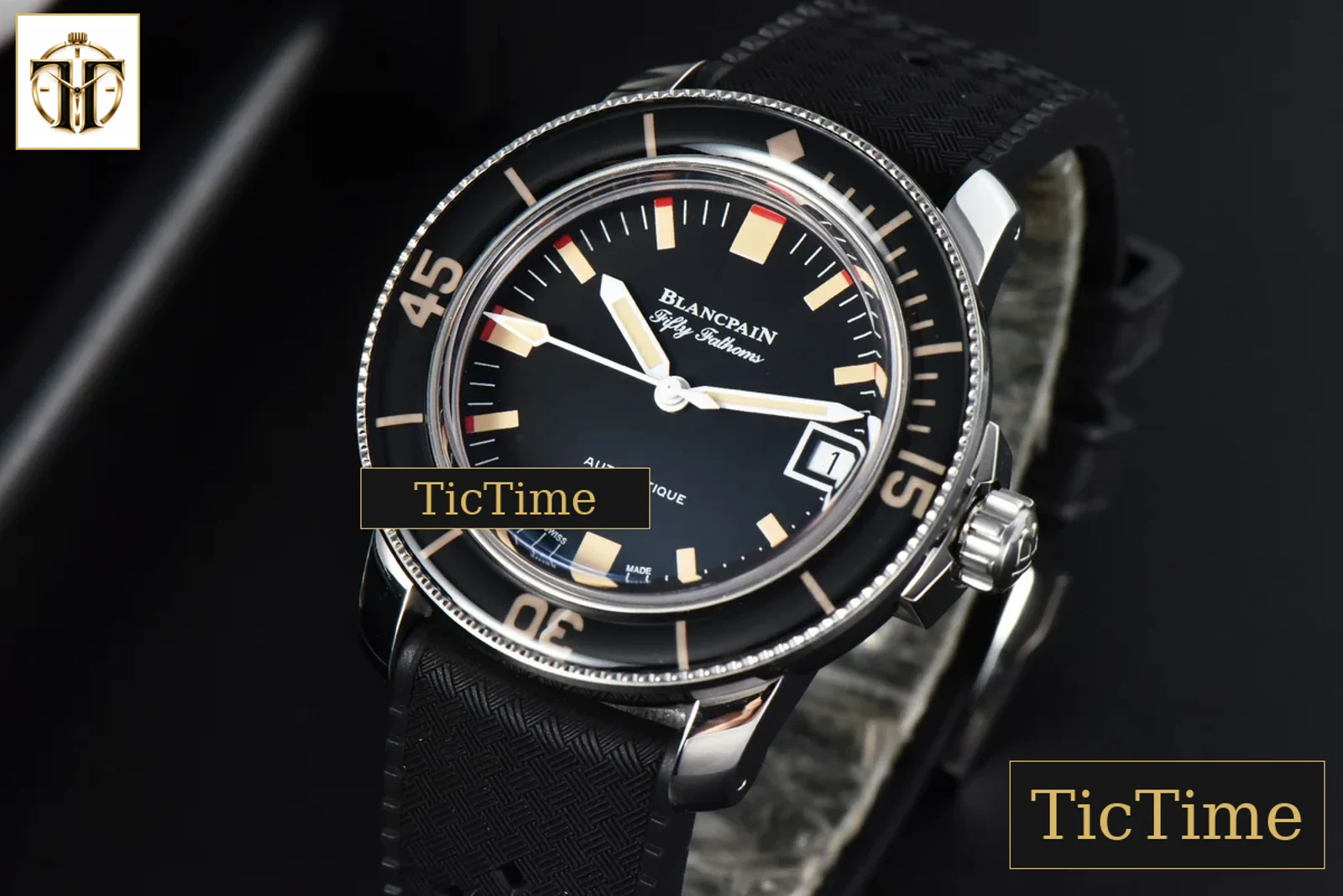 Fifty Fathoms Barakuda 5008B 40mm GSF Black Dial Black Rubber Strap A1151 — foto 4
