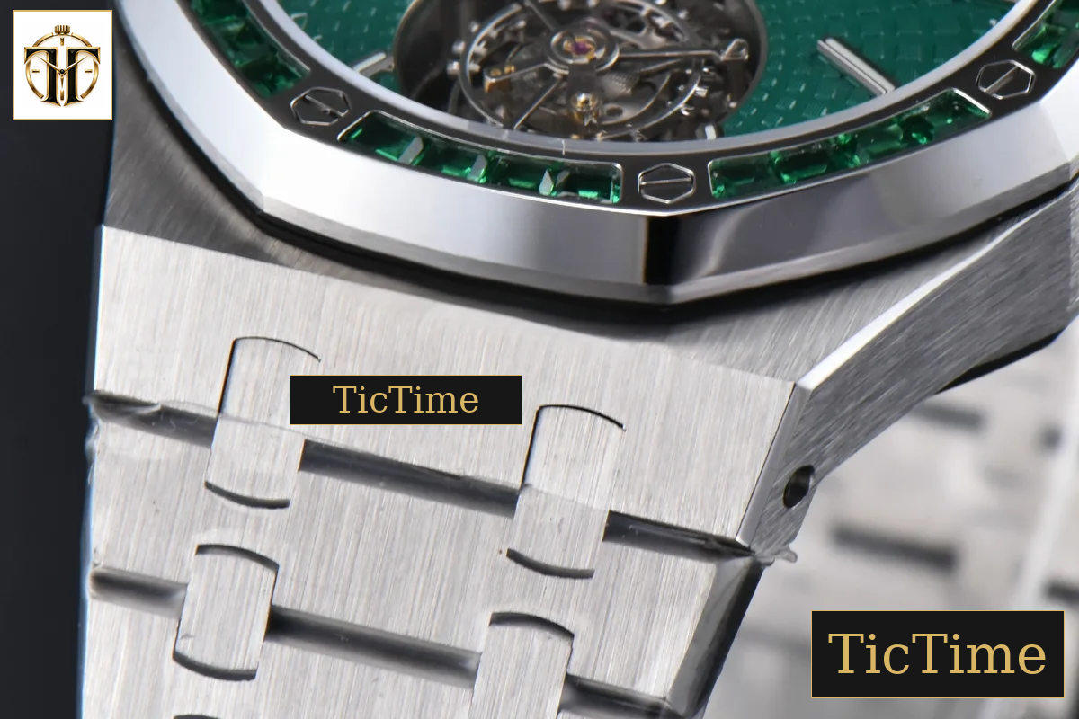 Royal Oak Tourbillon 41mm R8F Diamond Bezel Green Dial SS Bracelet Flying Tourb V2 — foto 9