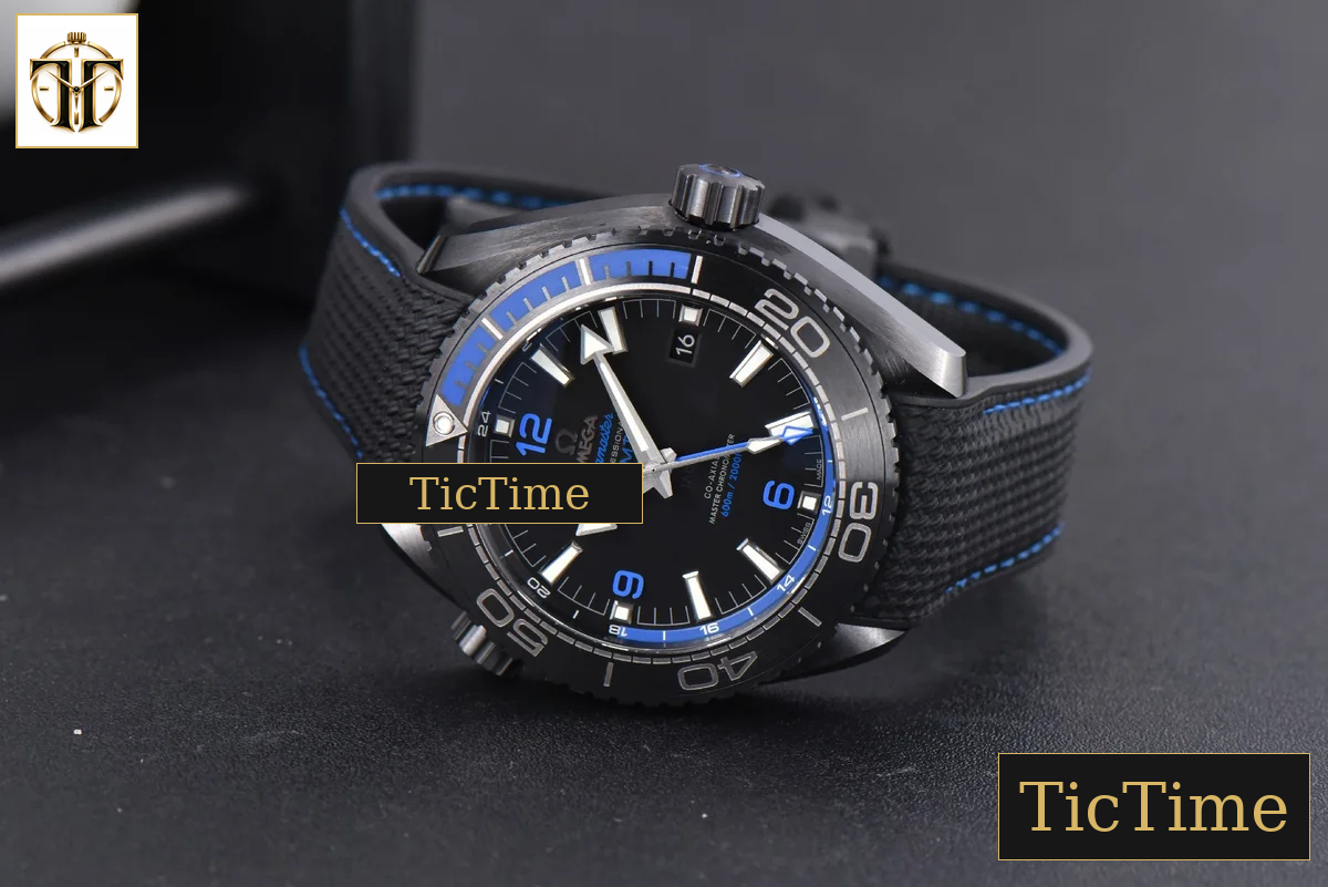 Planet Ocean 600m Deep 45.5mm VSF Black Ceramic Black/Blue Dial Black Rubber Strap A8906 — foto 10