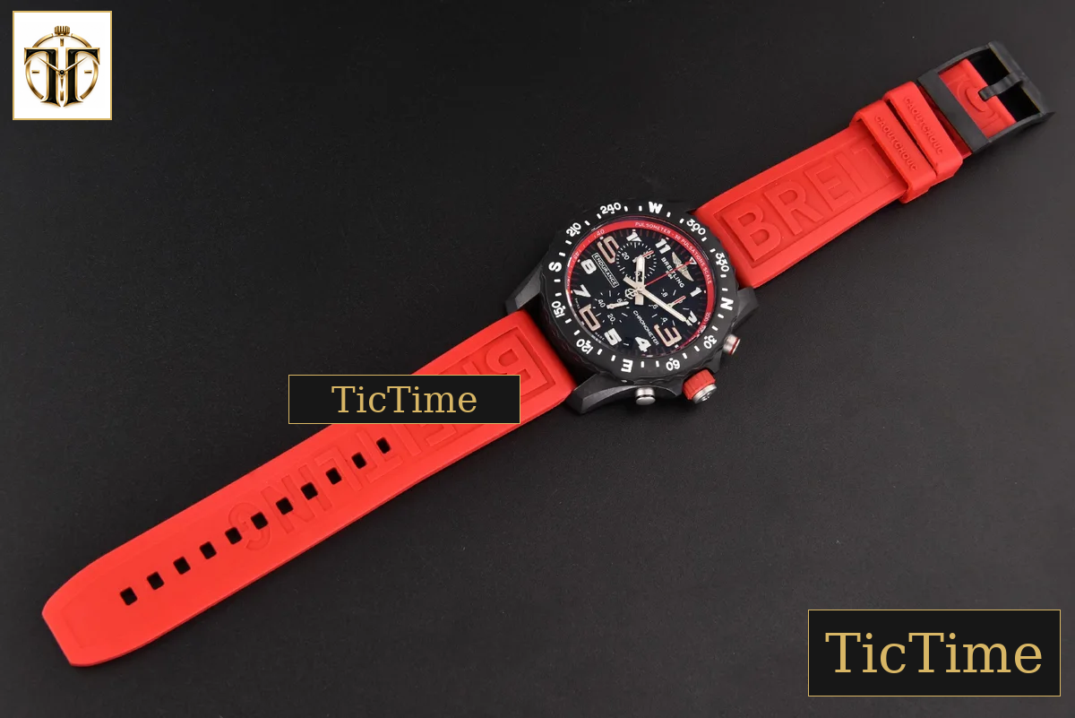 Endurance Pro 44mm OF Red Chronometer Dial Red Rubber Strap Swiss Quartz — foto 26