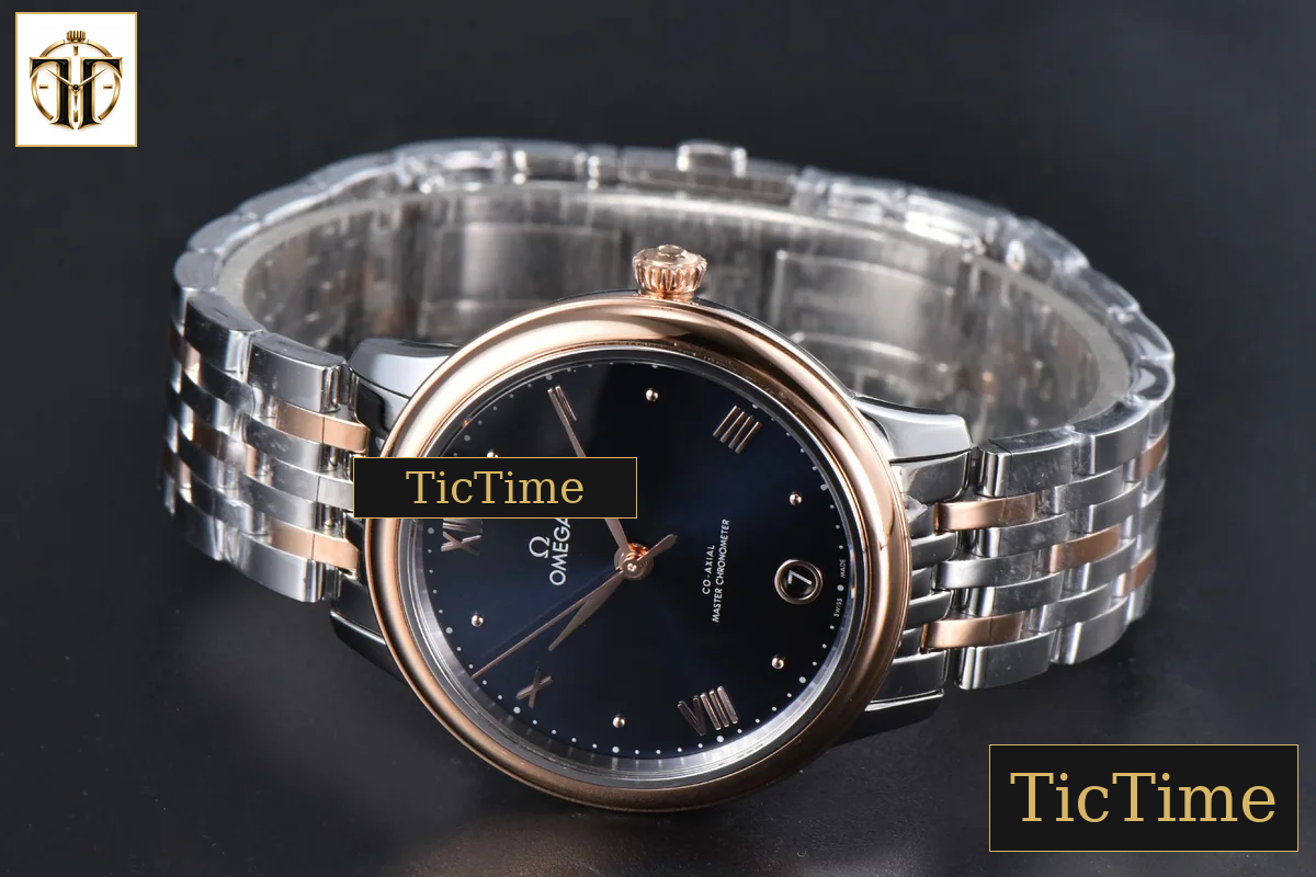 De Ville Ladies Prestige 34mm VSF Blue Dial RG Roman Marker RG/SS Bracelet A8800 — foto 12