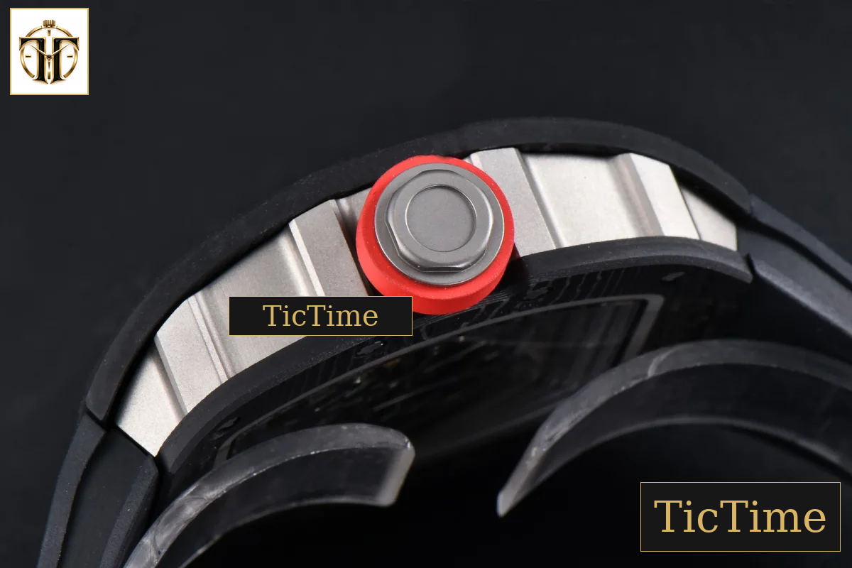 RM055 42.7mm APSF Black Skeleton Dial Black Bezel Red Crown Black Rubber Strap RMUL2 — foto 15