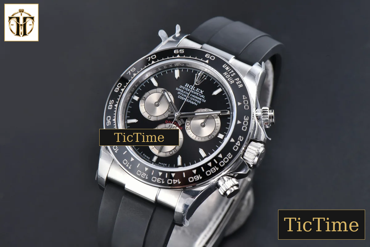 Daytona 126519 40mm BPF SS Black Dial Sliver Subdial Black Oysterflex Strap SH4131 — foto 4