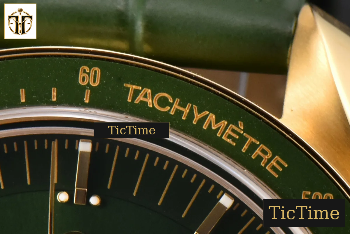 Speedmaster Moonwatch 42.5mm V6SF YG/Green Dial Green Rubber Strap Manual Chrono — foto 10