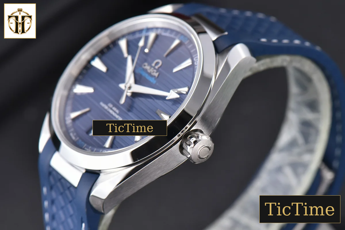 Aqua Terra 150M Seamaster 41mm VSF Blue Dial Silver Hands Blue Rubber Strap A8900 — foto 9
