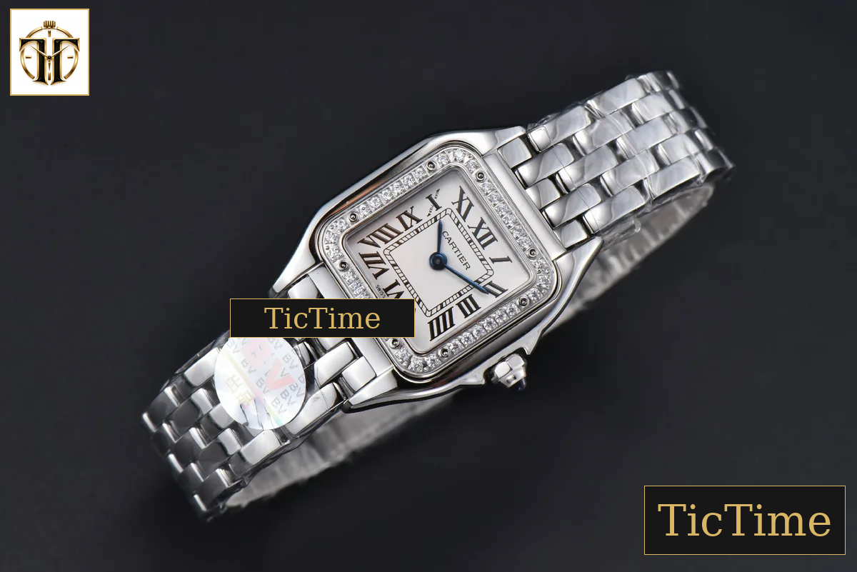 Panthère Secrete Ladies 22mm BVF SS Diamond Bezel White Dial SS Bracelet Ronda Quartz — foto 4