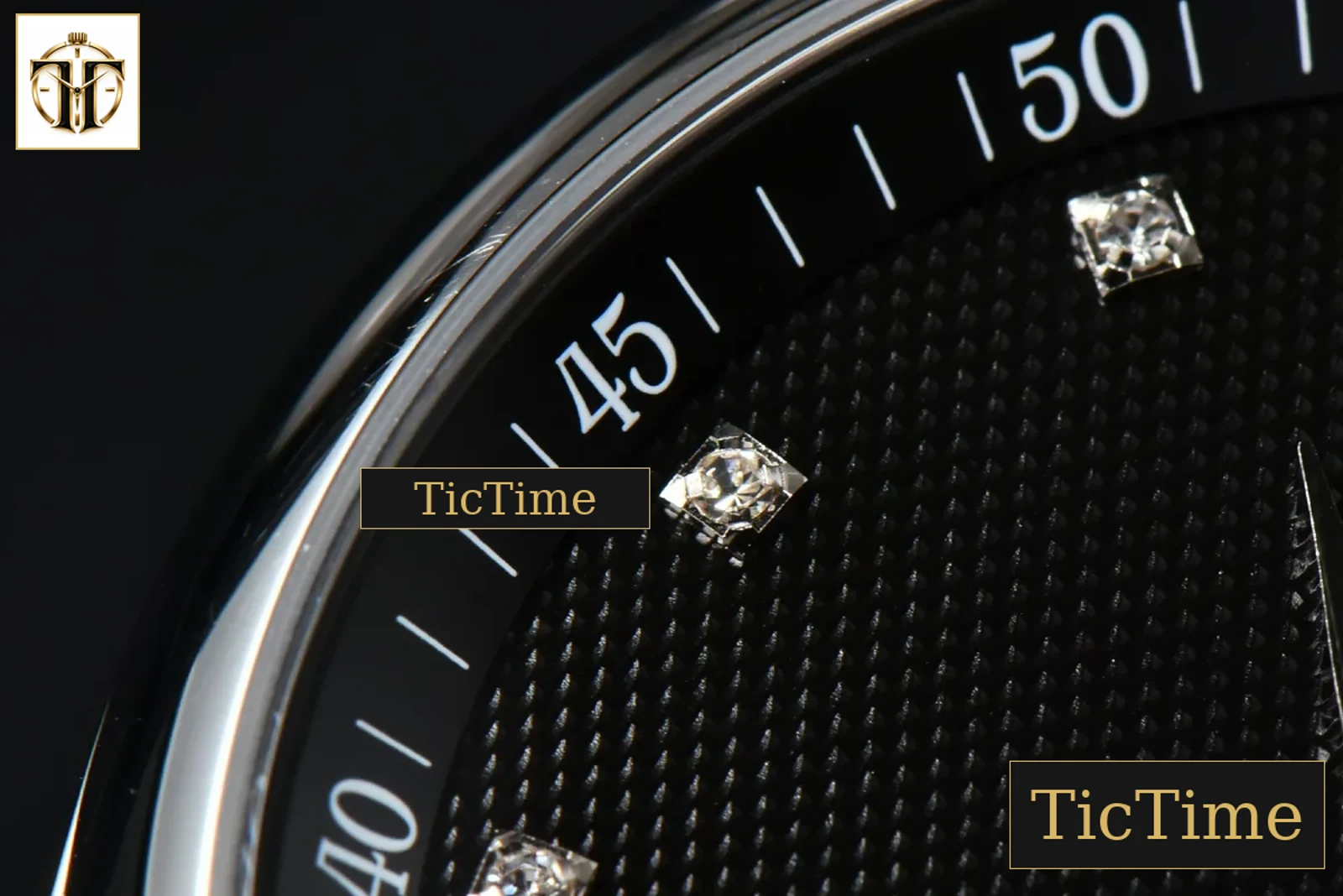Master Moonphase 40mm GF Black Dial Diamond Marker SS Bracelet A899 — foto 10