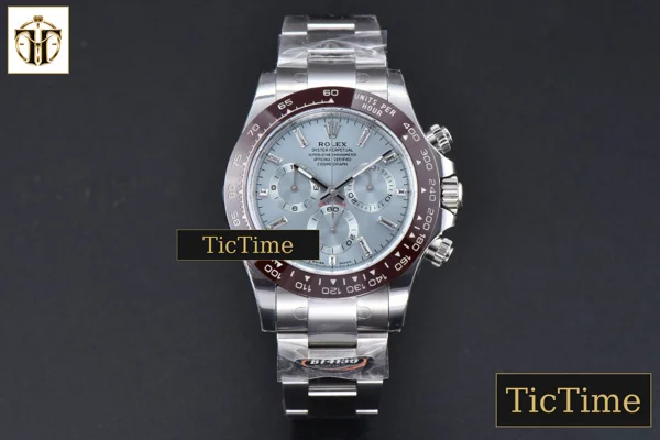 Foto frontal — Daytona 904L 116506 BTF Brown Ceramic Ice Blue Dial Diamond Marker SS Bracelet A4130