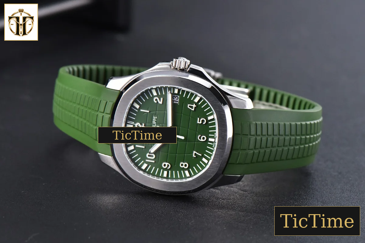 Aquanaut 5168 42mm ZF Green Dial Green Rubber Strap A324 — foto 11