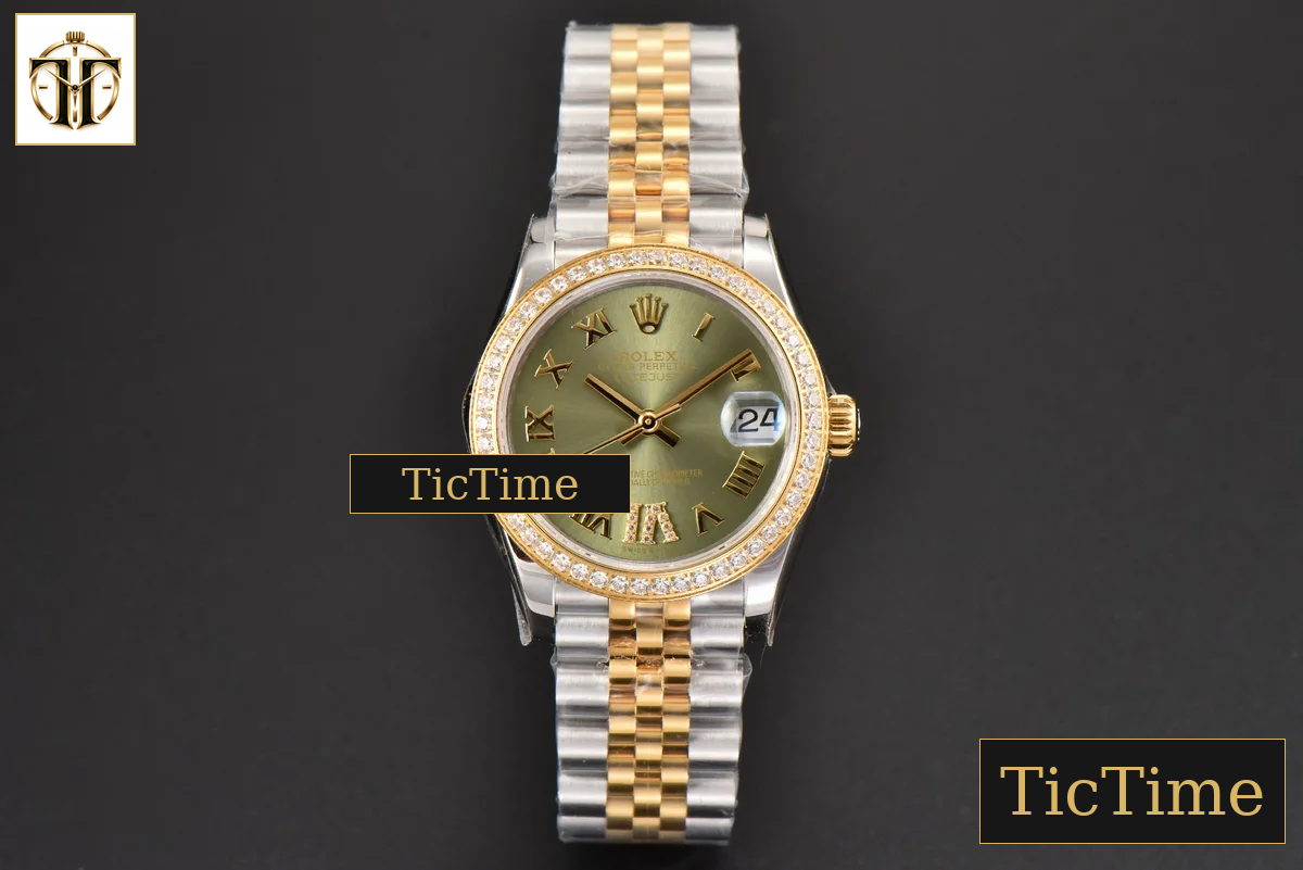 DateJust Ladies 904L 31mm WF YG/SS Diamond Green Dial Roma Marker Jubilee Bracelet A2671 — foto 3