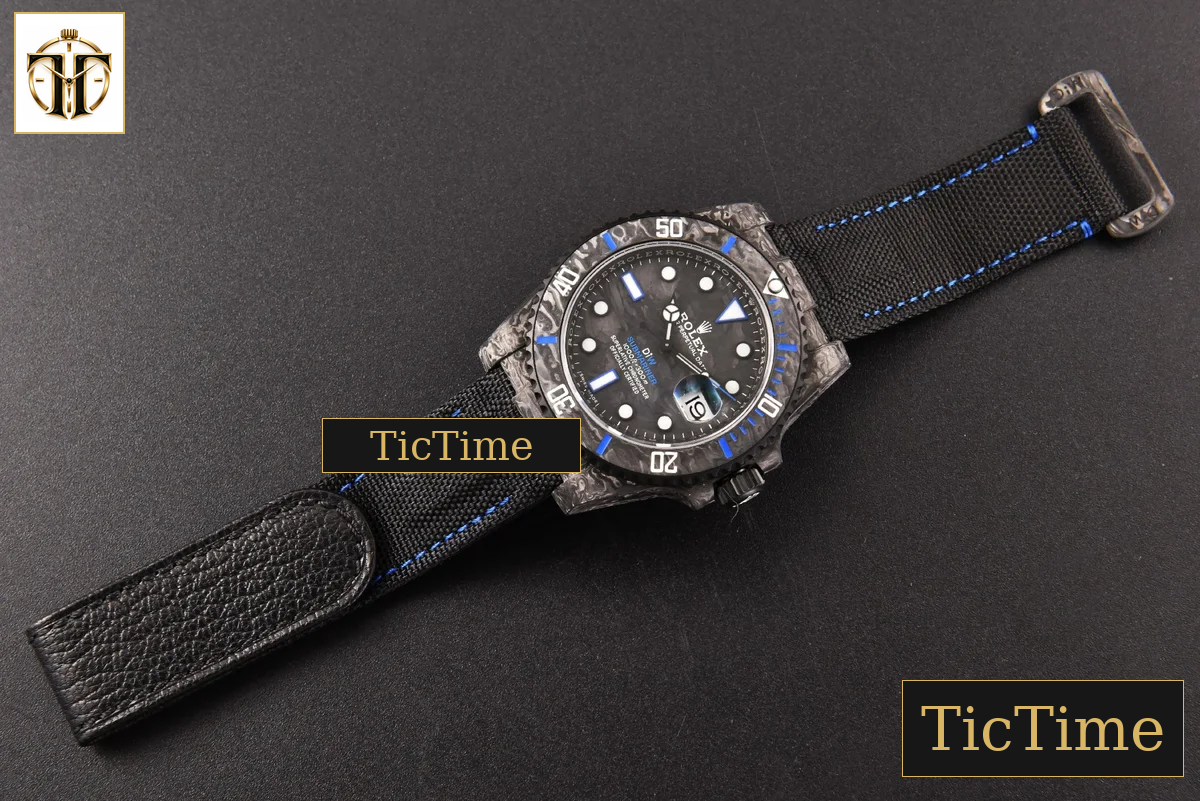 Submariner DIW Forged Carbon 40mm VSF Blue Element Nylon Strap VS3135 — foto 24