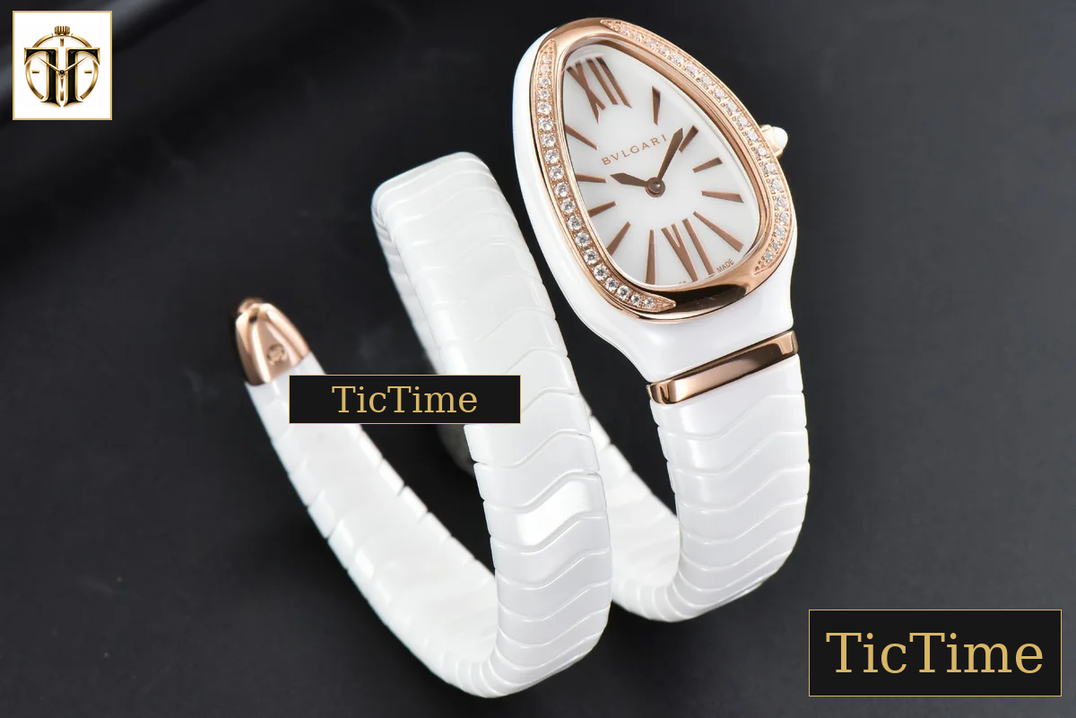 Serpenti Spiga 35mm BVF RG White Ceramic White Dial Diamond Bezel Quartz — foto 8