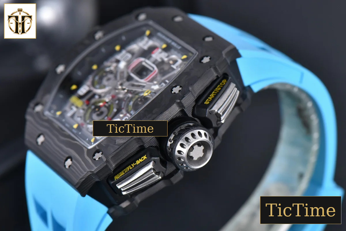 NTPT Chrono RM011 KVF Skeleton Dial Blue Rubber Strap V2 A7750 — foto 13
