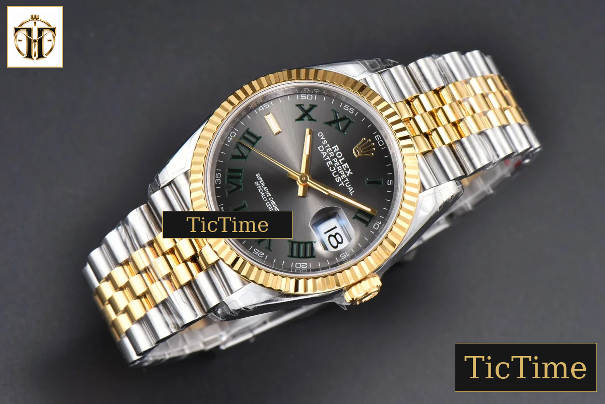 DateJust 36mm VSF YG/SS Wimbledon Gray Dial Green Marker Jubilee VS3235 — foto 4
