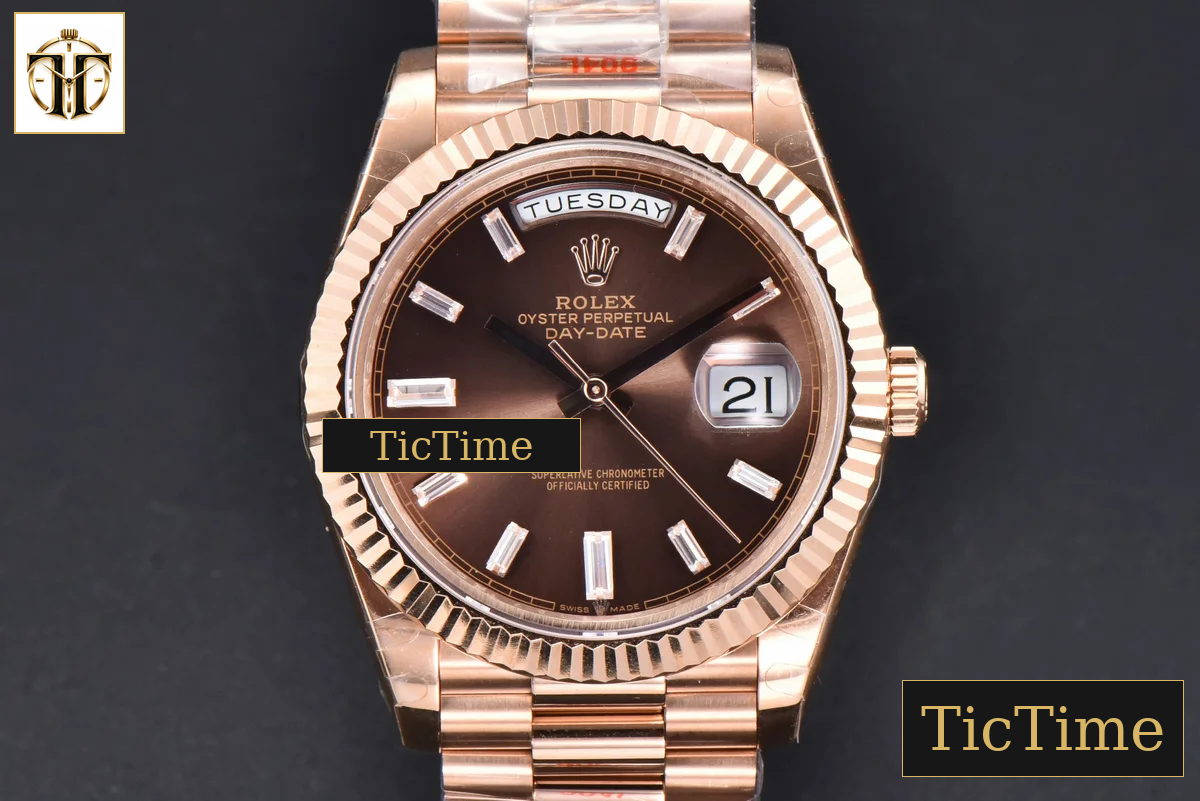 DayDate 40mm GMF RG Brown Dial Diamond Marker President Bracelet A3235 — foto 2