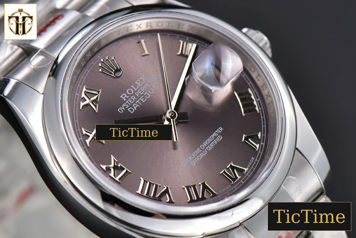 DateJust 36mm GMF SS Smooth Bezel Silver Dial Roma Marker Oyster Bracelet VR3235 — foto 9