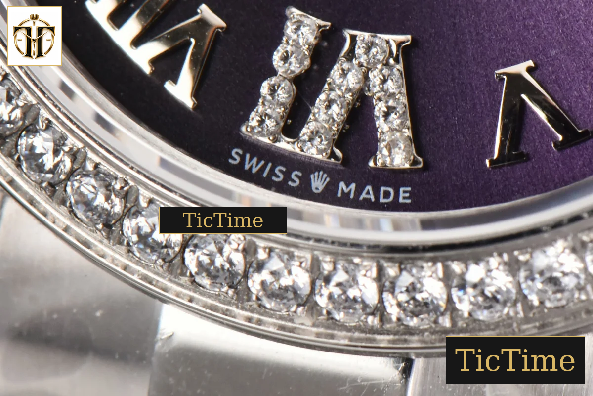 DateJust Ladies 904L 31mm WF Diamond Purple Dial Diamond Roma Marker Oyster Bracelet A2671 — foto 8