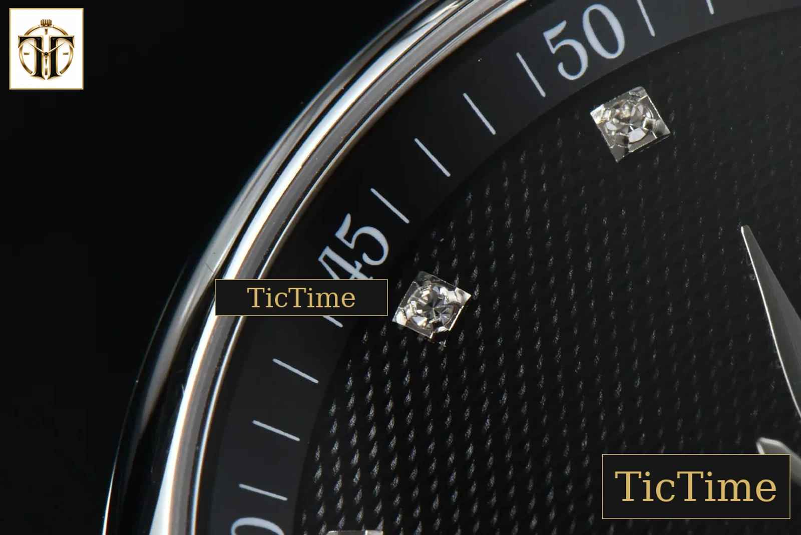 Master Moonphase 40mm GF Black Dial Diamond Marker Black Leather Strap A899 — foto 6