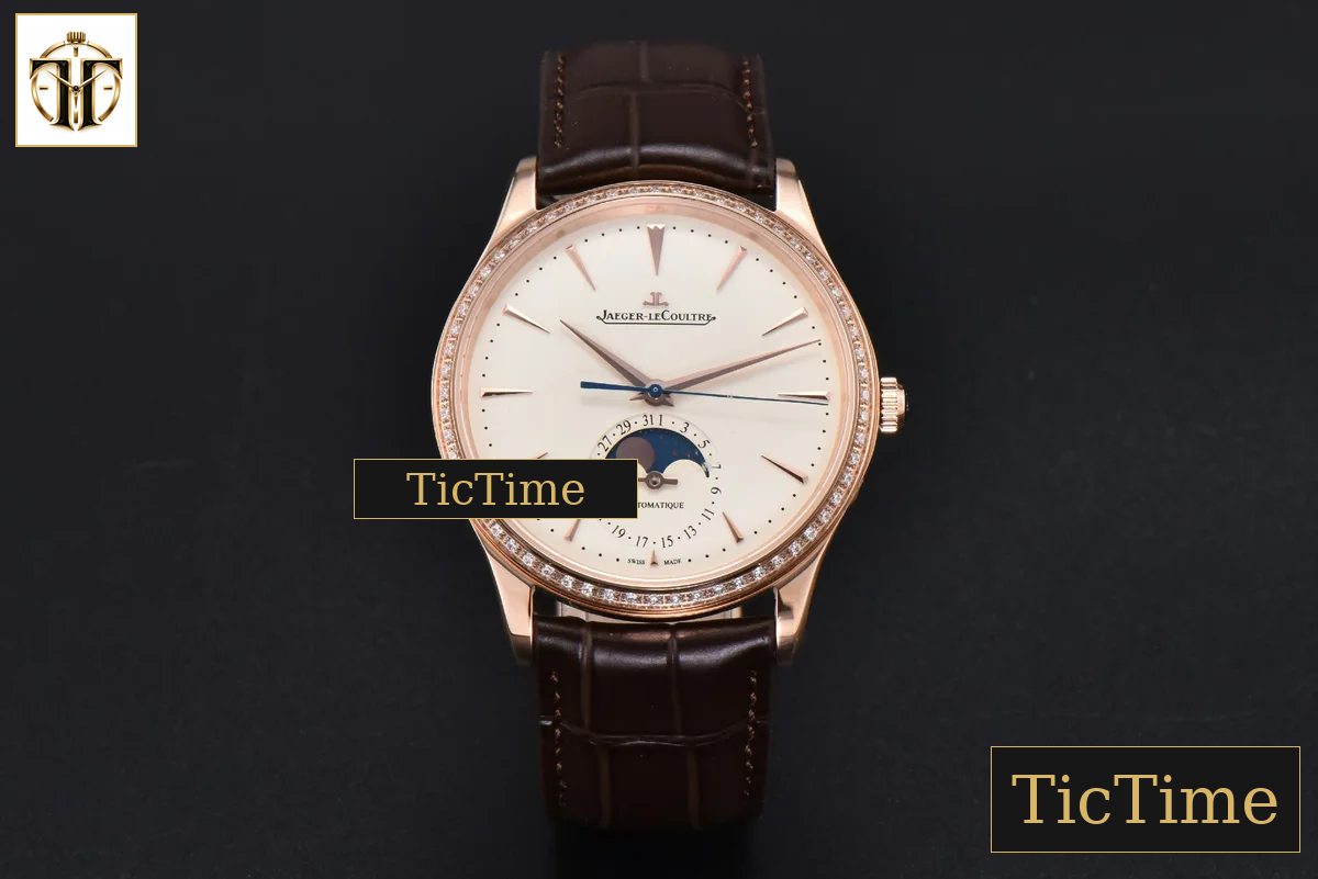 Master Ultra Thin Moonphase 1362501 39mm APSF RG Diamond White Dial Brown Leather Strap SA925 — foto 2
