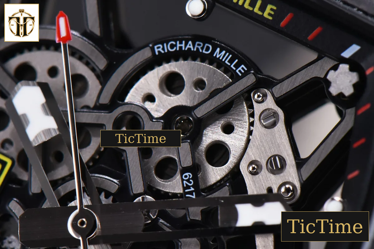 RM035-02 KVF Skeleton Dial Red Gray Rubber Strap V3 Miyota8215 — foto 6