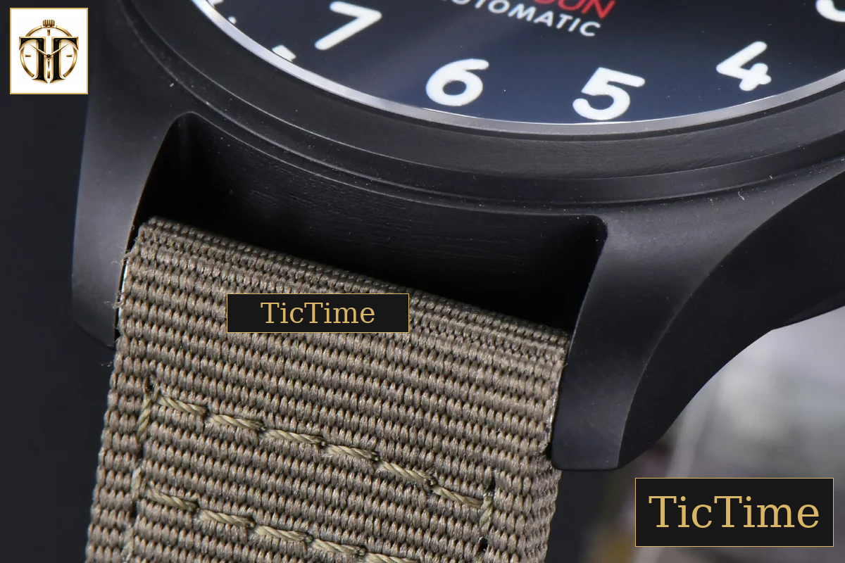 Top Gun IW326901 44mm M+F Ceramic Black Dial Green Nylon Strap A2892 — foto 8
